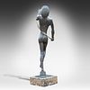Indistinctly signed, a bronze sculpture of a dancer, on a marble base, foundry mark Image - 4
