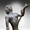 Indistinctly signed, a bronze sculpture of a dancer, on a marble base, foundry mark Image - 10