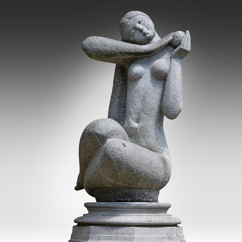 Paul Baeke (1927-2010), 'Eve', a large Serizzo marble statue 250 x 140 x 136 cm. (98.4 x 55.1 x 