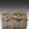 A hexagonal planter in composite stone depicting choir figures 47 x 60 cm. (18 1/2 x 23.6 in.). Image - 2