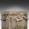 A hexagonal planter in composite stone depicting choir figures 47 x 60 cm. (18 1/2 x 23.6 in.). Image - 3