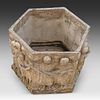 A hexagonal planter in composite stone depicting choir figures 47 x 60 cm. (18 1/2 x 23.6 in.). Image - 4
