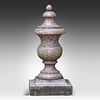An Italian Rosa Porrino granite finial ornament, 20thC 71 x 47 x 35 cm. (27.9 x 18 1/2 x 13.7 in.). Image - 1