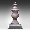An Italian Rosa Porrino granite finial ornament, 20thC 71 x 47 x 35 cm. (27.9 x 18 1/2 x 13.7 in.). Image - 3