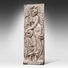 A composite stone relief of a river nymph 197 x 68 x 14 cm. (77.5 x 26.7 x 5.5 in.). A Image - 1