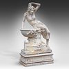 A white painted composite stone statue of Flora on a matching stand, 20thC 174 x 100 x 49 cm. Image - 1