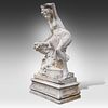A white painted composite stone statue of Flora on a matching stand, 20thC 174 x 100 x 49 cm. Image - 2