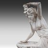 A white painted composite stone statue of Flora on a matching stand, 20thC 174 x 100 x 49 cm. Image - 3