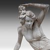 A white painted composite stone statue of Flora on a matching stand, 20thC 174 x 100 x 49 cm. Image - 4