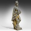 A composite stone garden figure of a musician in 17thC dress 124 x 60 x 42 cm. (48.8 x 23.6 x Image - 1