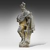 A composite stone garden figure of a musician in 17thC dress 124 x 60 x 42 cm. (48.8 x 23.6 x Image - 4