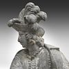 A composite stone garden figure of a musician in 17thC dress 124 x 60 x 42 cm. (48.8 x 23.6 x Image - 6