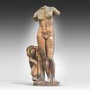 A terracotta patinated composite stone figure of the Aphrodite Anadyomene 156 x 68 x 42 cm. Image - 1
