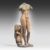A terracotta patinated composite stone figure of the Aphrodite Anadyomene 156 x 68 x 42 cm. Image - 2