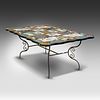 A large Italian pietra dura table, decorated with various birds, on a wrought iron base 75 x Image - 2