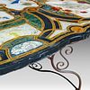 A large Italian pietra dura table, decorated with various birds, on a wrought iron base 75 x Image - 8