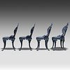 A set of four French black painted cast iron garden chairs with pierced backs and seats 83 x 40 Image - 3