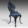 A set of four French black painted cast iron garden chairs with pierced backs and seats 83 x 40 Image - 6