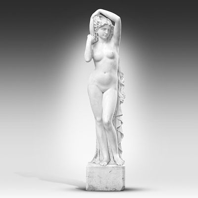 A Carrara marble sculpture of Venus 200 x 48 x 45 cm. (78.7 x 18.9 x 17.7 in.). A Carrara 