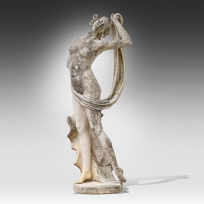 A composite stone figure of Venus 169 x 61 x 40 cm. (66.5 x 24.0 x 15 3/4 in.). A composite 