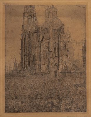 James Ensor (1860-1949), 'La Cathedrale', 1886, etching 23.6 x 17.7 cm. (9.28 x 6.96 in.) 