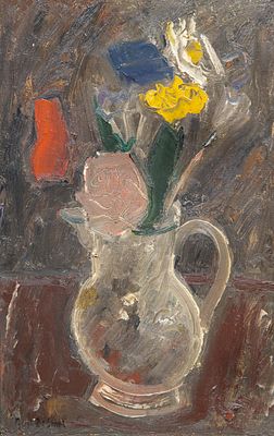 Gustave De Smet (1877-1943), still life with flowers in a jug, oil on canvas 44 x 30 cm. (17.3 