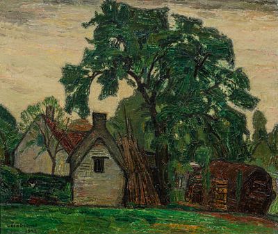Leon De Smet (1881-1966), rural view with farm, 1943, oil on canvas 66 x 78 cm. (25.9 x 30.7 