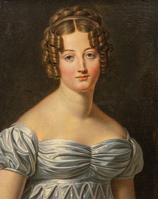 Attributed to Jean Jacques Lagrenee the Younger (1739-1821), 'The portrait of a fine lady', oil 