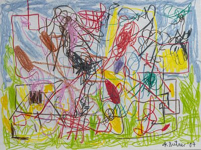 Andre Butzer (1973), untitled, 2007, coloured crayon on cardboard 30.2 x 40.5 cm. (11.89 x 