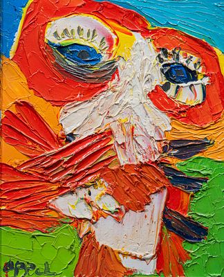 Karel Appel (1921-2006), 'Landschappelijk Personage', oil on canvas 41.5 x 33 cm. (16.33 x 