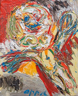 Karel Appel (1921-2006), 'Composition No. 5', 1962, oil on canvas 47 x 38 cm. (18 1/2 x 14.96 