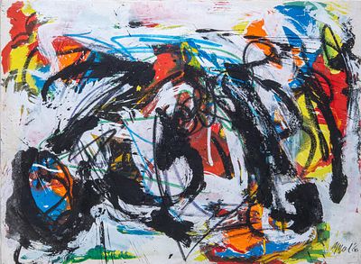 Karel Appel (1921-2006), Untitled, 1960, oil, gouache, crayon on Arches paper 56.3 x 76 cm. 