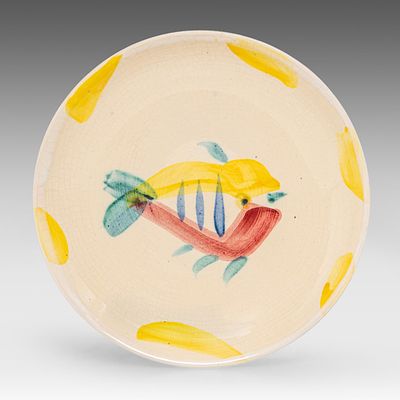 Pablo Picasso (1881-1973), an earthenware dish from the 'Service Poisson', Madoura edition, dia 