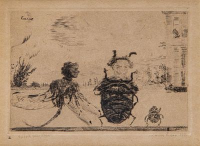 James Ensor (1860-1949), 'Peculiar insects' ('Insectes singuliers'), etching, 1888 11.4 x 15.4 