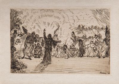 James Ensor (1860-1949), 'Christ and the Beggars' ('Le Christ aux mendiants'), etching, 1895 