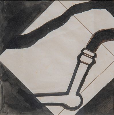Raoul De Keyser (1930-2012), untitled, Indian ink drawing on paper 12 x 12 cm. (4.71 x 4.71 