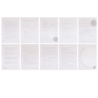 Panamarenko (1940-2019), 'PANAMARENKO'S NEGENTROOP', 1981, a series of 10 original mixed media 