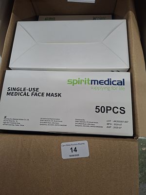 Box of New boxes of face masks