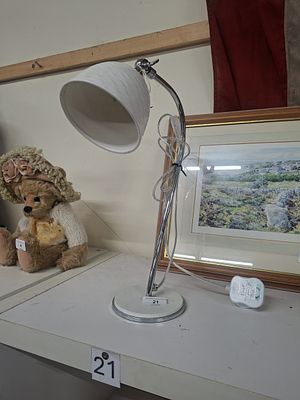 white + chrome angle poise clamp