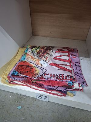 2 woven ethnic table runners or scarves