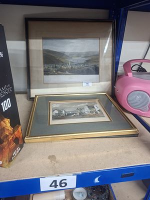 Four original Truro etchings antique, framed