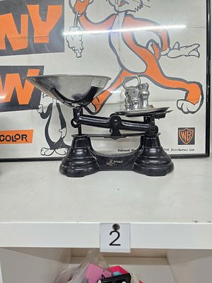 Vintage kitchen scales with weights