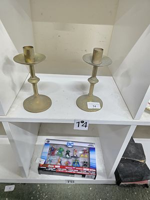 pair of brass candlesticks (turned on lathe)