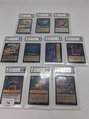 Walt Disney graded collectors cards, 3 grade 10's and 7 grade 9's