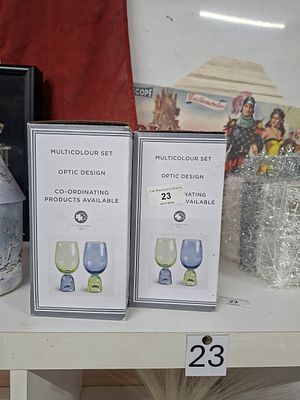 2 boxes of wine goblets