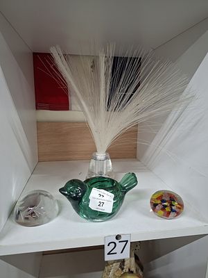 glass paperweights x3