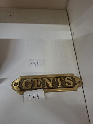 small brass GENTS sign