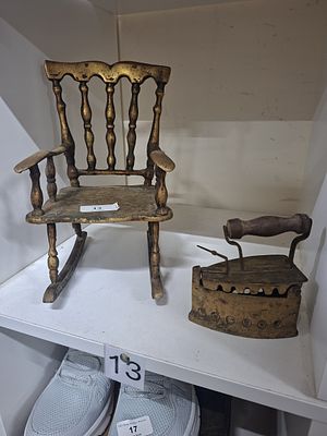 brass chair &amp; flat iron