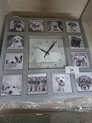 new boxed clock with dogs GWO