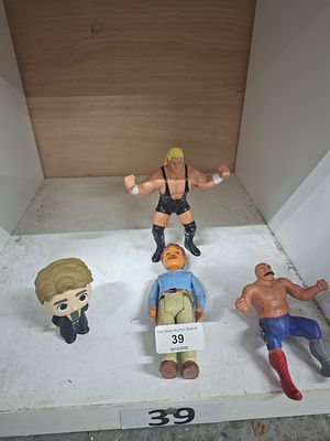 joblot of vintage collectable figures inc wrestlers